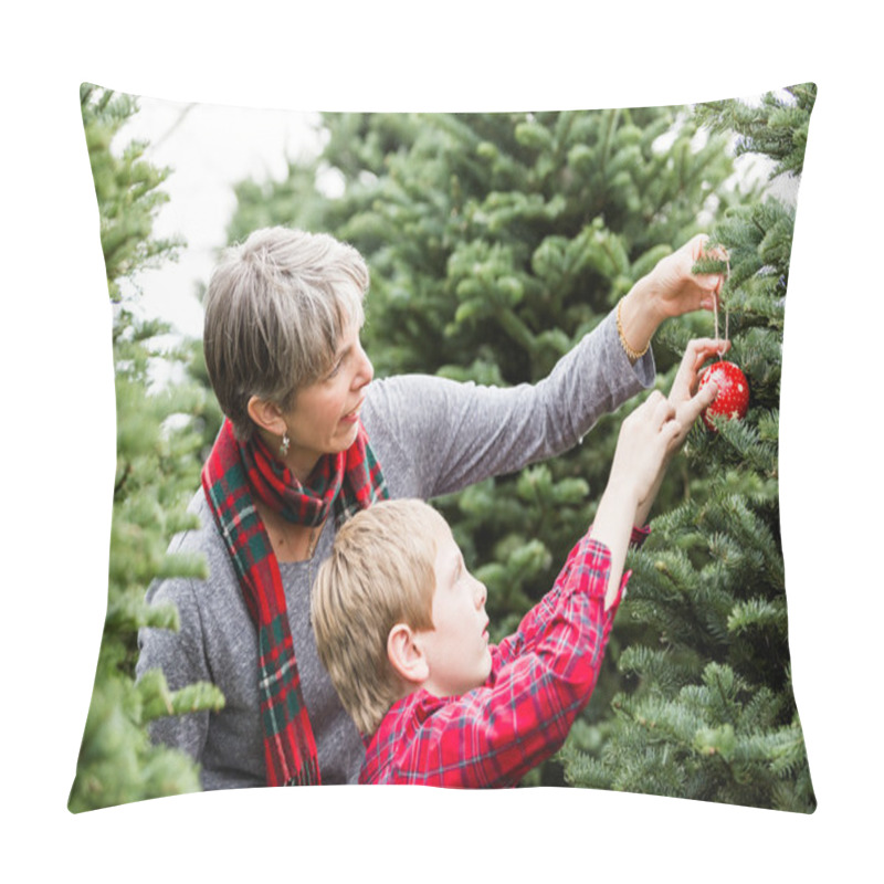 Personality  Mother And Son Christmas Tree Farm Pillow Covers