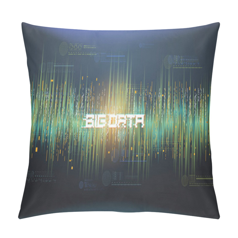 Personality  Big Data Abstract Visualization. Futuristic Aesthetic Design. Big Data Background With HUD Elements. Pillow Covers