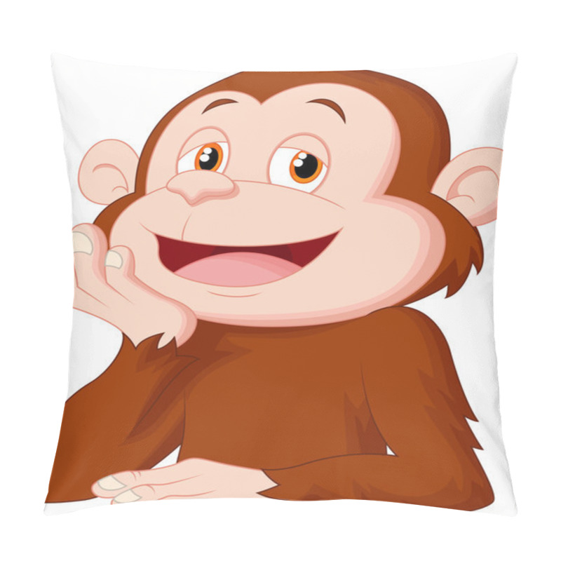 Personality  Cartoon Chimpanzee Thinking Pillow Covers