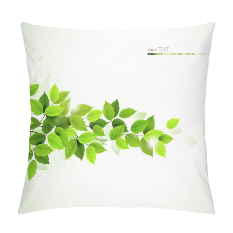 Personality  Branch With Fresh Green Leaves Pillow Covers