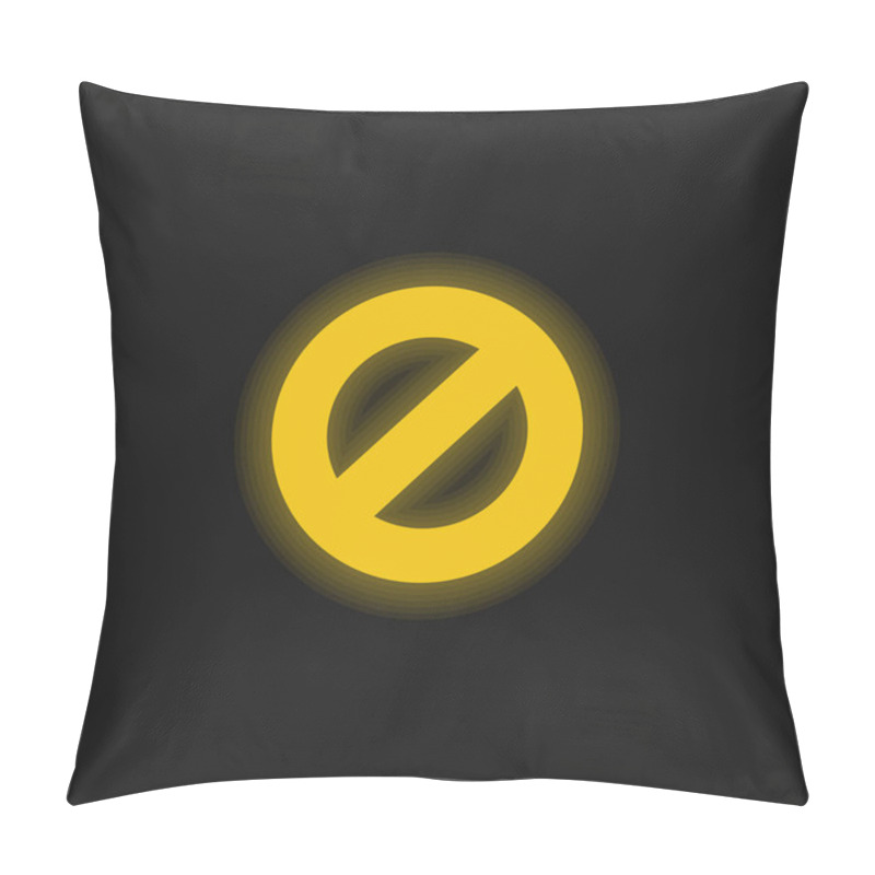 Personality  Block Yellow Glowing Neon Icon Pillow Covers