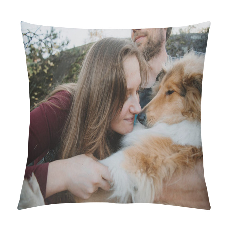 Personality  Love Story. Stroll. Beloved Family. Liked Dog. Future Mom And Dad Pillow Covers