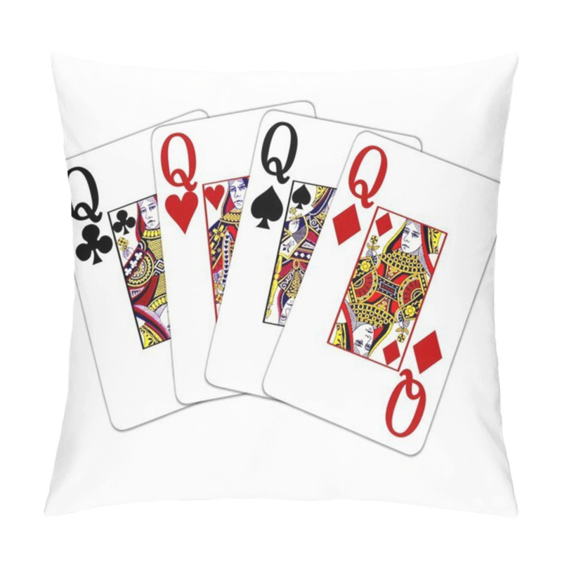 Personality  Poker Hand Quads Queens Pillow Covers