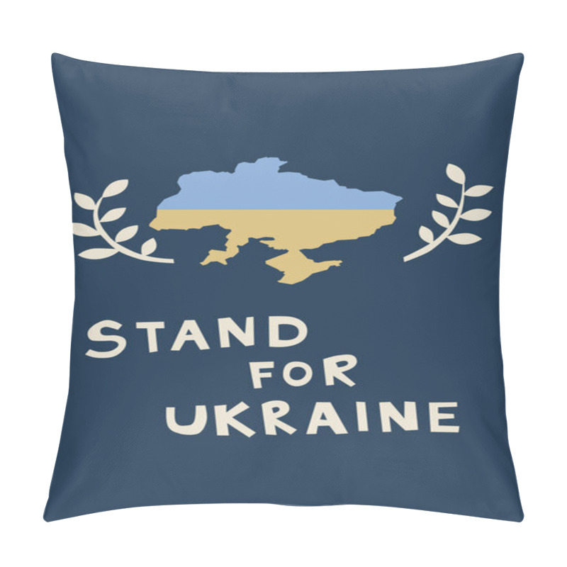 Personality  Illustration Of Country Near Stand For Ukraine Lettering On Blue Pillow Covers