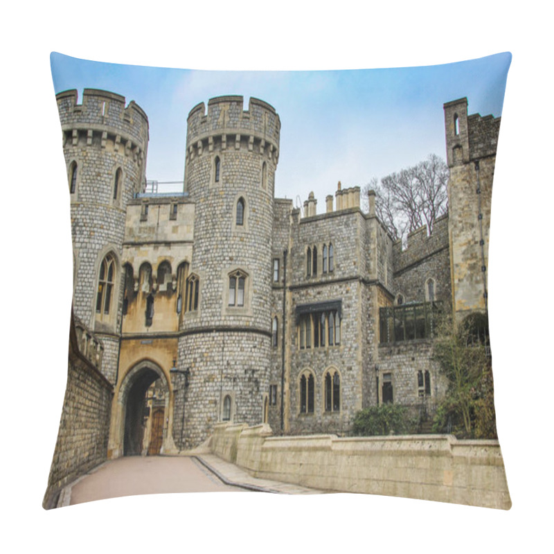 Personality  UNITED KINGDOM, WINDSOR - MARCH 26, 2013: Norman Gate, Windsor Castle's Principal Entrance To The Upper Ward. Pillow Covers