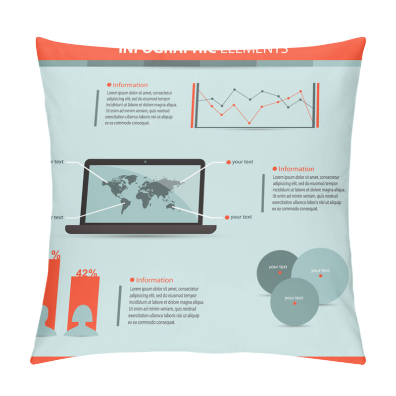 Personality  Business Infographic Elements Vector Illustration Pillow Covers