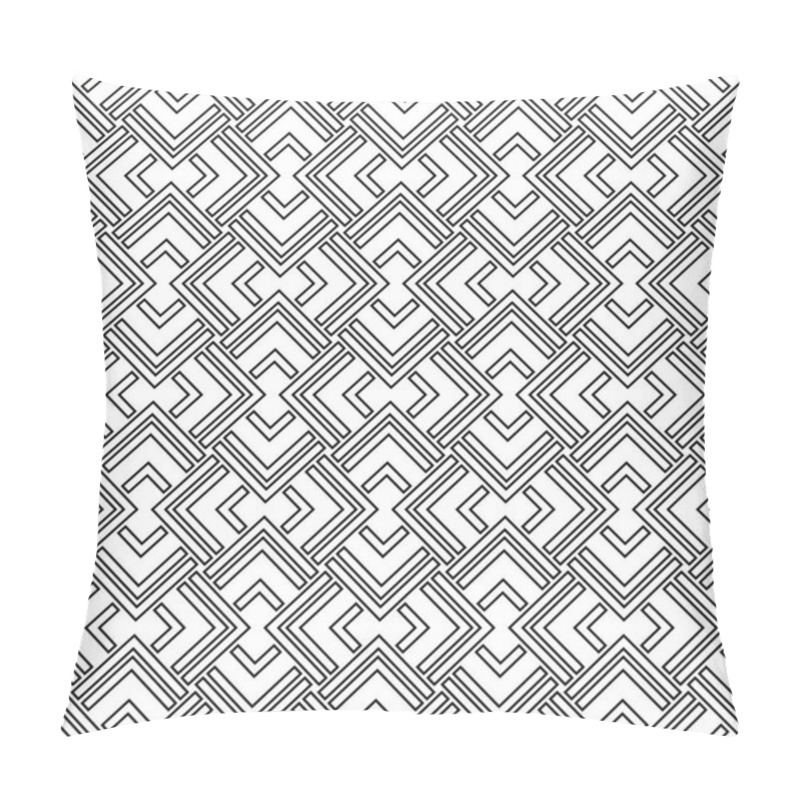 Personality  Seamless Geometric Background For Your Designs. Modern Black And White Vector Ornament. Geometric Abstract Pattern Pillow Covers