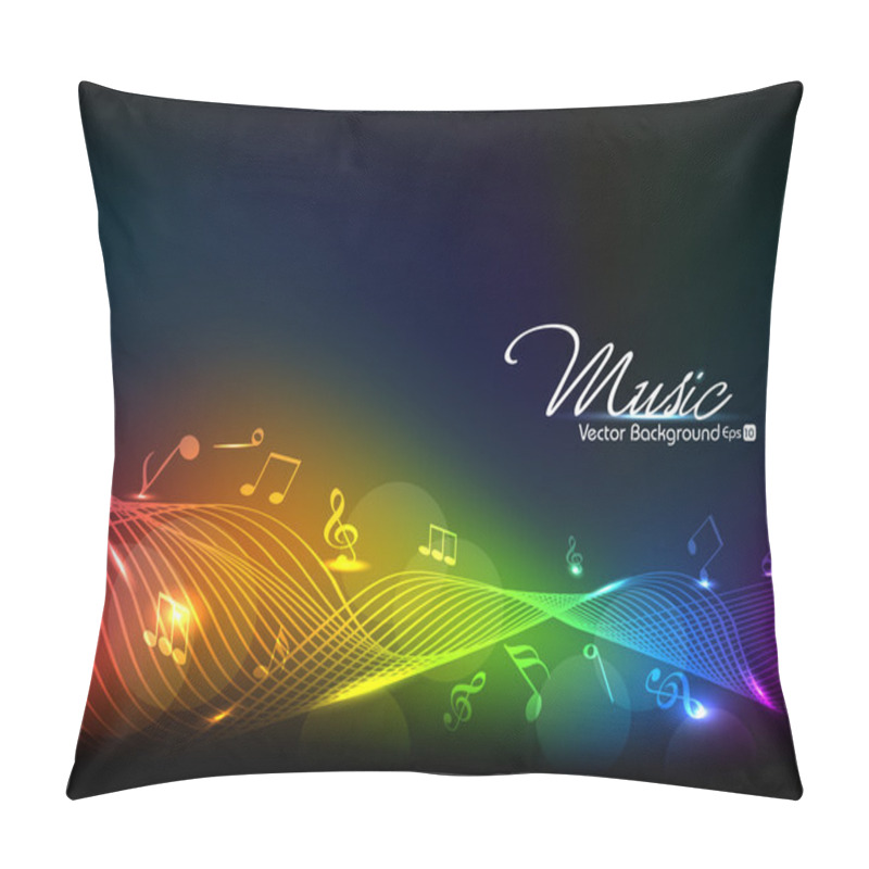 Personality  Musical Wave Vector Background. Pillow Covers