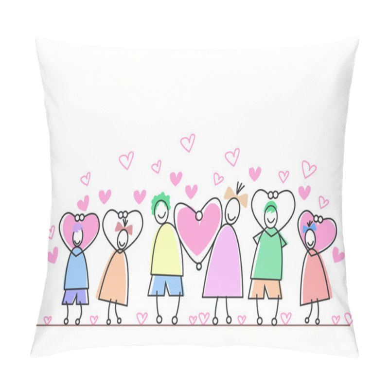 Personality  People Group Anf Hearts Pillow Covers