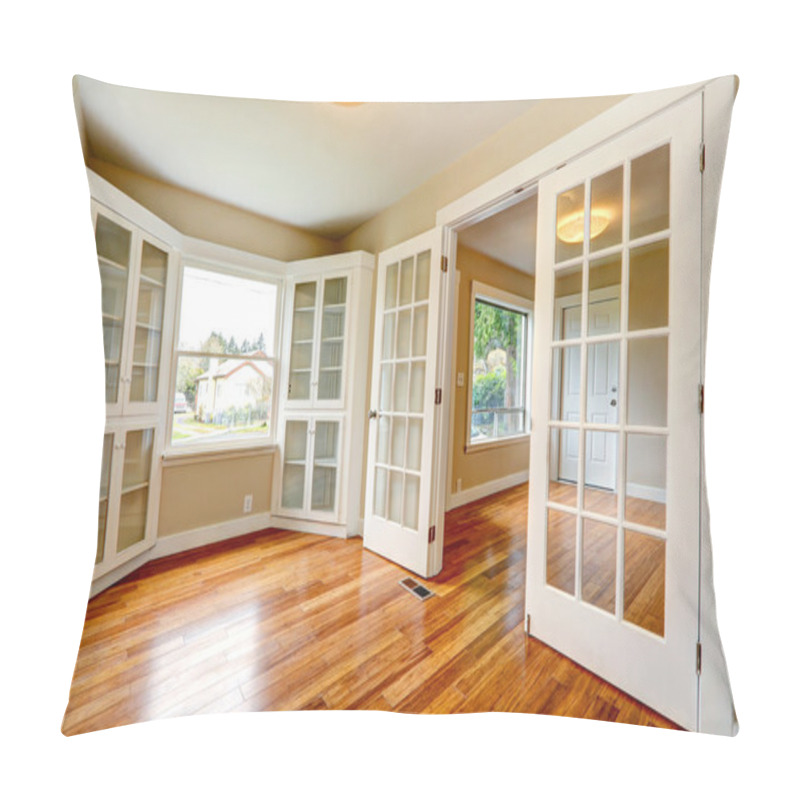 Personality  Empty House Interior. View Of Entrance Hallway And Office Room Pillow Covers