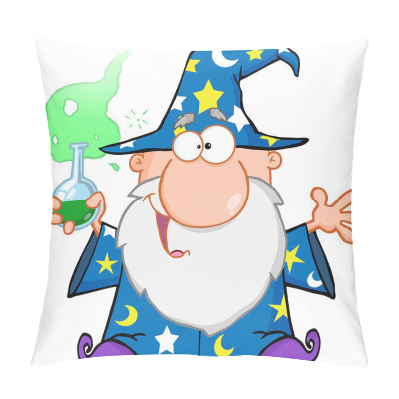 Personality  Crazy Wizard Holding A Green Magic Potion Pillow Covers