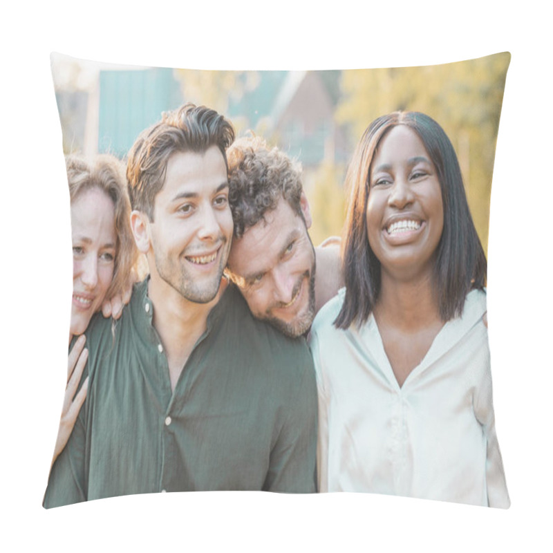 Personality  Radiant Diversity: Youthful Friendship In A Joyful Selfie, . High Quality Photo, Embrace The Spirit Of Youth And Friendship As A Group Of Happy Friends, Representing Diverse Cultures And Races, Come Pillow Covers