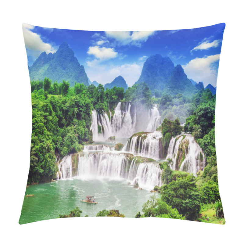 Personality  Landscape With Waterfall In China, Asia Pillow Covers