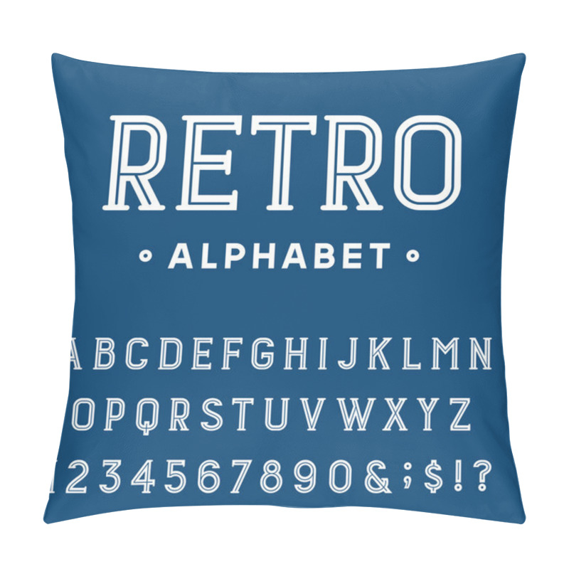 Personality  Retro Alphabet Vector Font. Pillow Covers