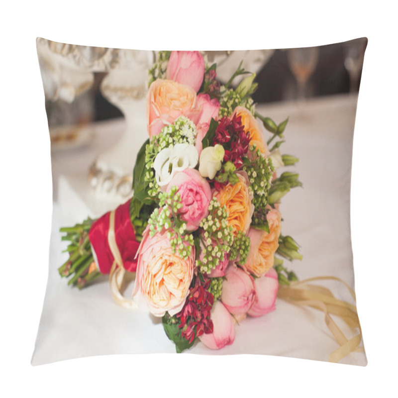 Personality  Bridal Bouquet Of Roses, Buttercups And Other Flowers Pillow Covers