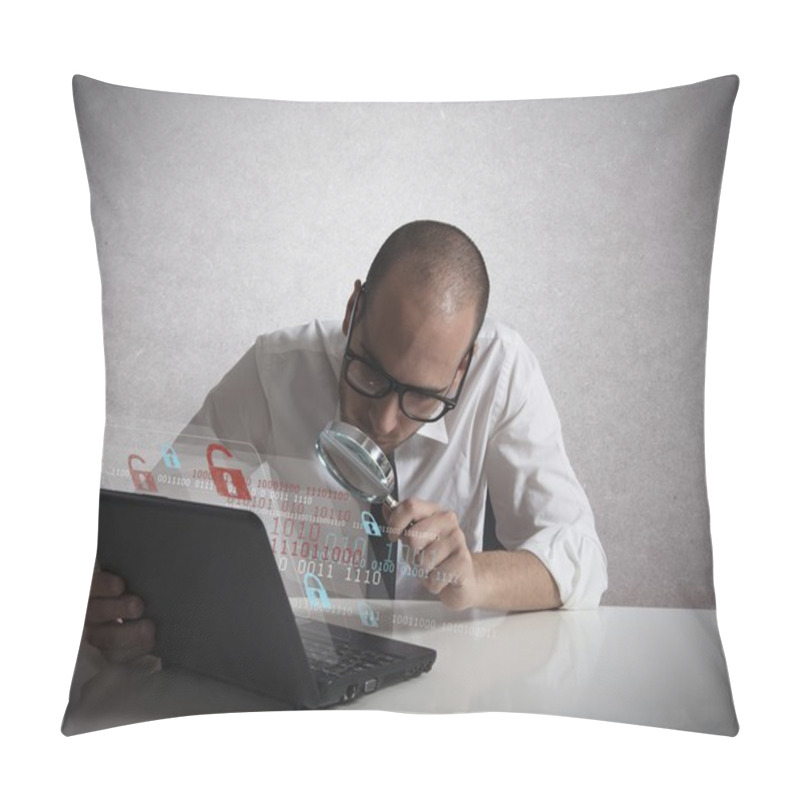 Personality  Hacker Analyzing Software Pillow Covers