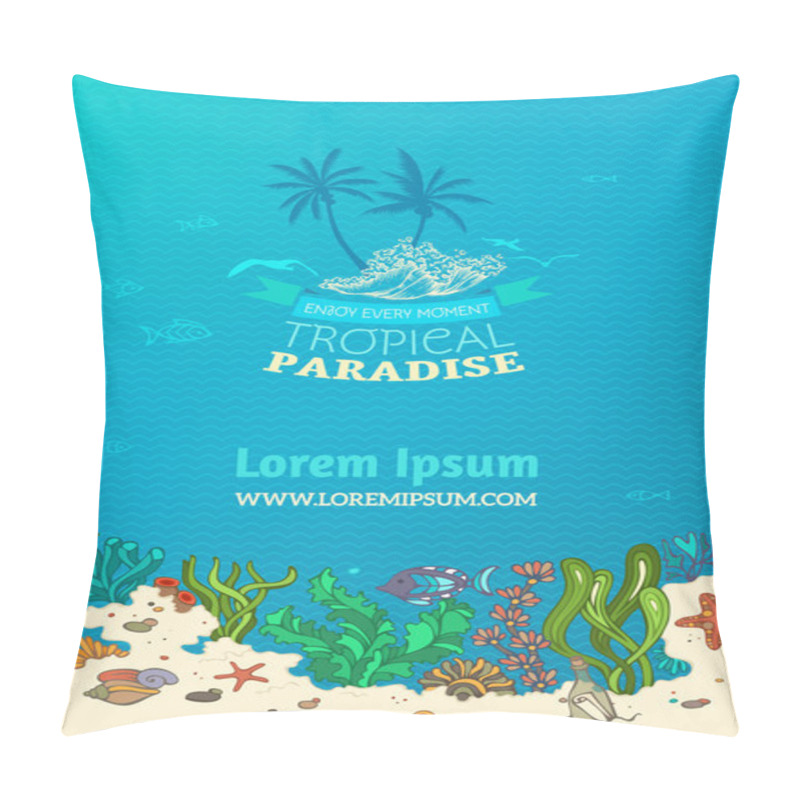 Personality  Tropical Marine Background. Pillow Covers