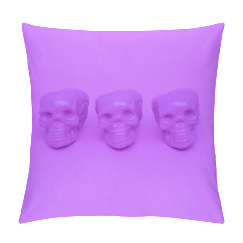 Personality  Purple Mood. Skull. Purple Colours Trend. Fashion Minimal Art Pillow Covers