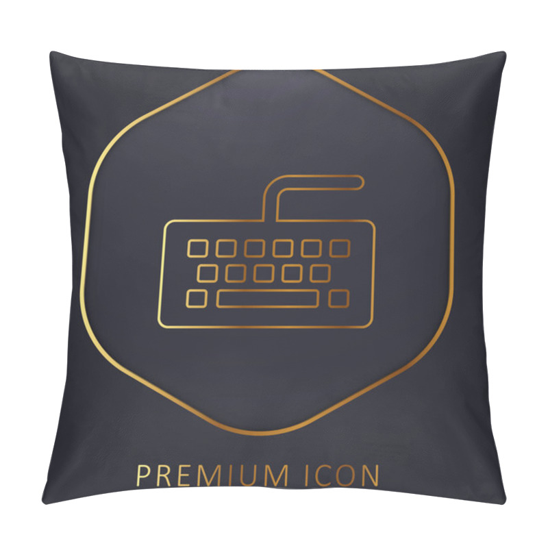 Personality  Black Keyboard Golden Line Premium Logo Or Icon Pillow Covers