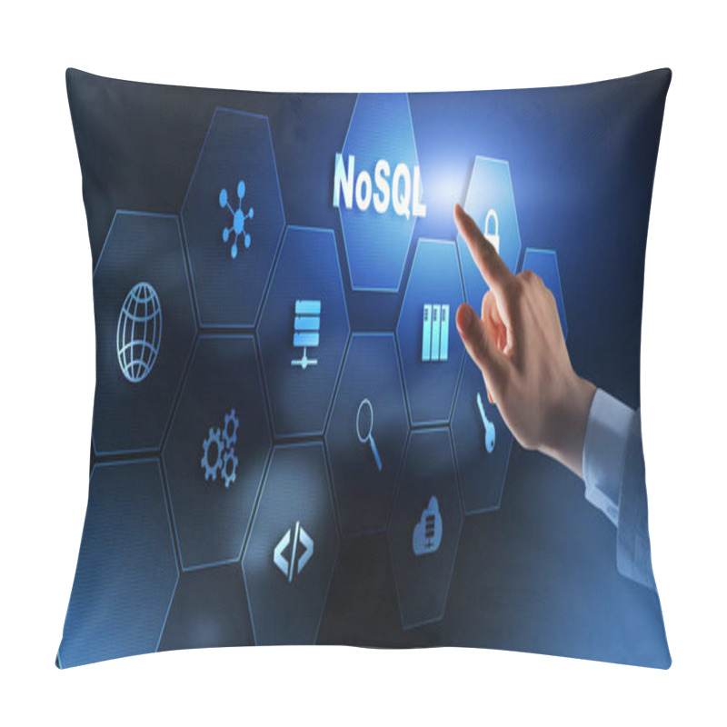 Personality  Structured Query Language. Database Technology Concept. NoSQL. Pillow Covers