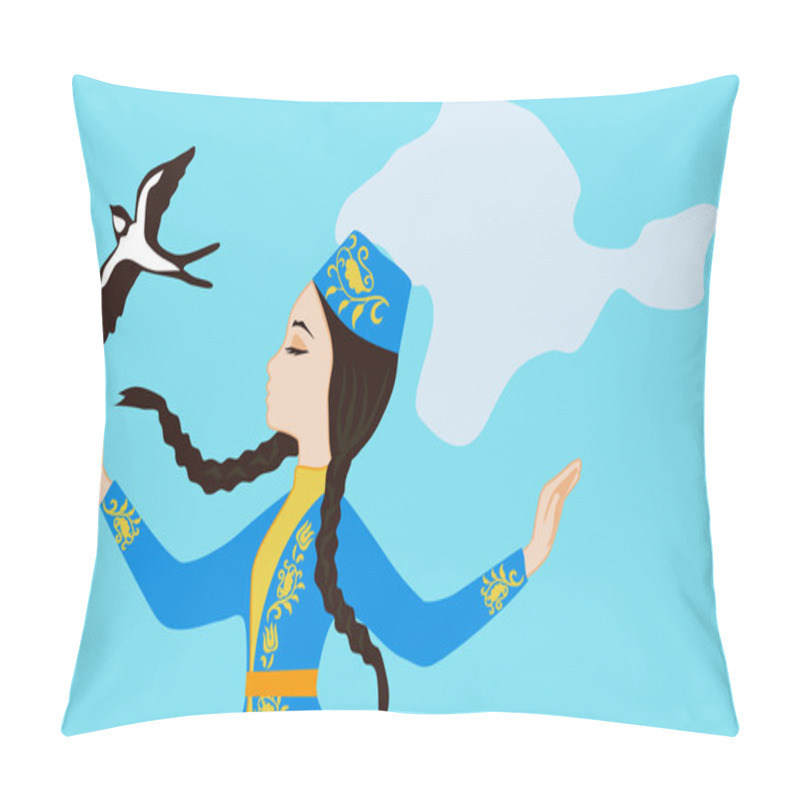 Personality  Girl In Traditional Clothes Of Crimean Tatars Pillow Covers