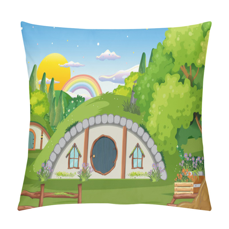 Personality  Forest Fantasy Enchanted Forest Background Scene Illustration Pillow Covers