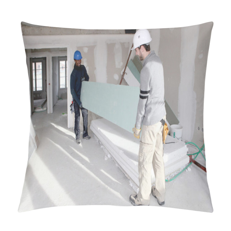 Personality  Construction Workers Moving Plates Pillow Covers