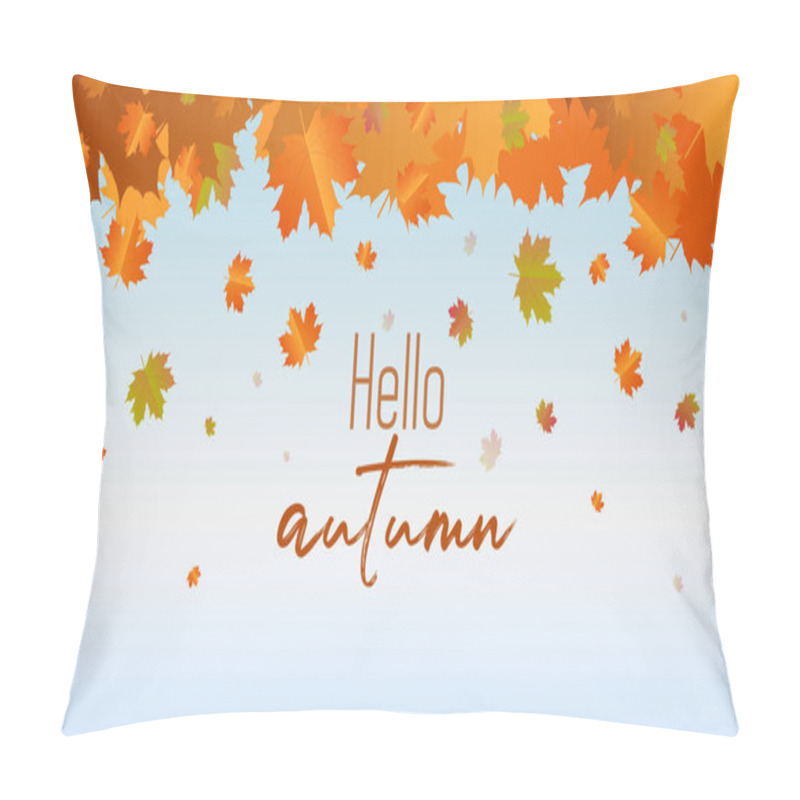 Personality  Autumn Calligraphy And Background Arranged With Leaves. Pillow Covers