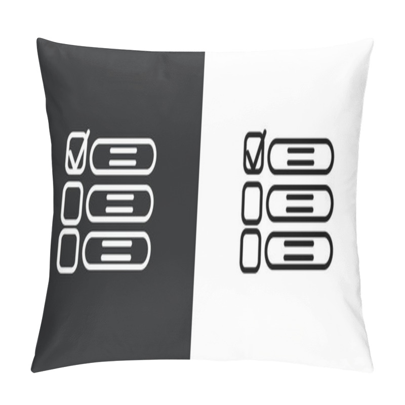 Personality  List Layout With Check Boxes Outline Icon In White And Black Colors. List Layout With Check Boxes Flat Vector Icon From User Interface Collection For Web, Mobile Apps And Ui. Pillow Covers