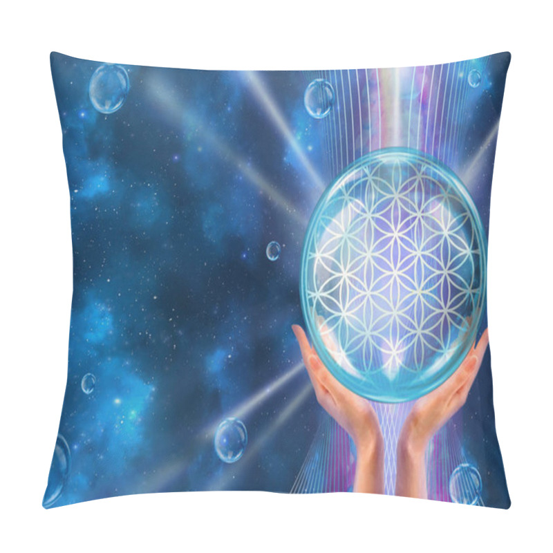 Personality  Flower Of Life. Sacred Geometry. Lotus Flower. Pattern Of Creation, Represents The Concentration Of Energy Potential. Pillow Covers