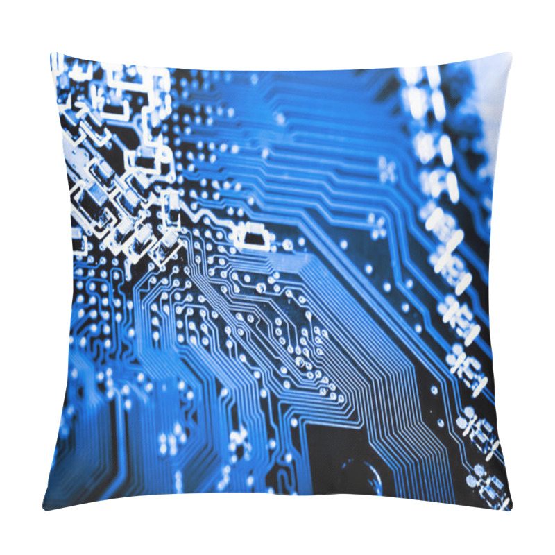 Personality  Abstract, Close Up Of Circuits Electronic On Mainboard Technology Computer Background . (logic Board,cpu Motherboard,Main Board,system Board,mobo) Pillow Covers