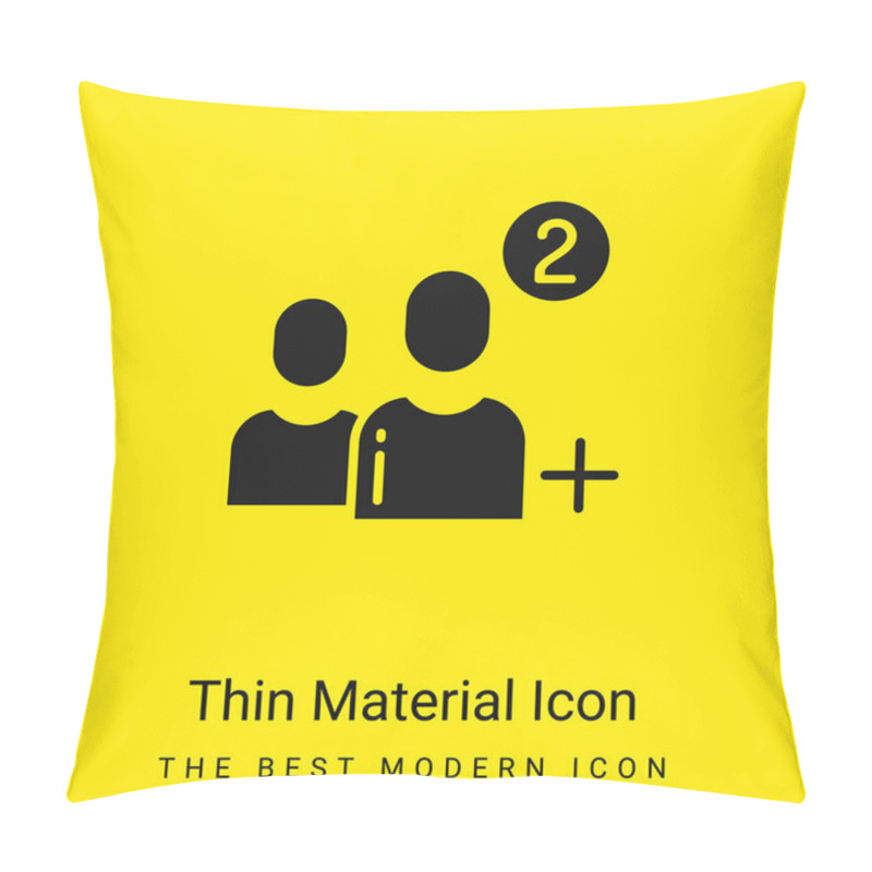 Personality  Add User Minimal Bright Yellow Material Icon Pillow Covers