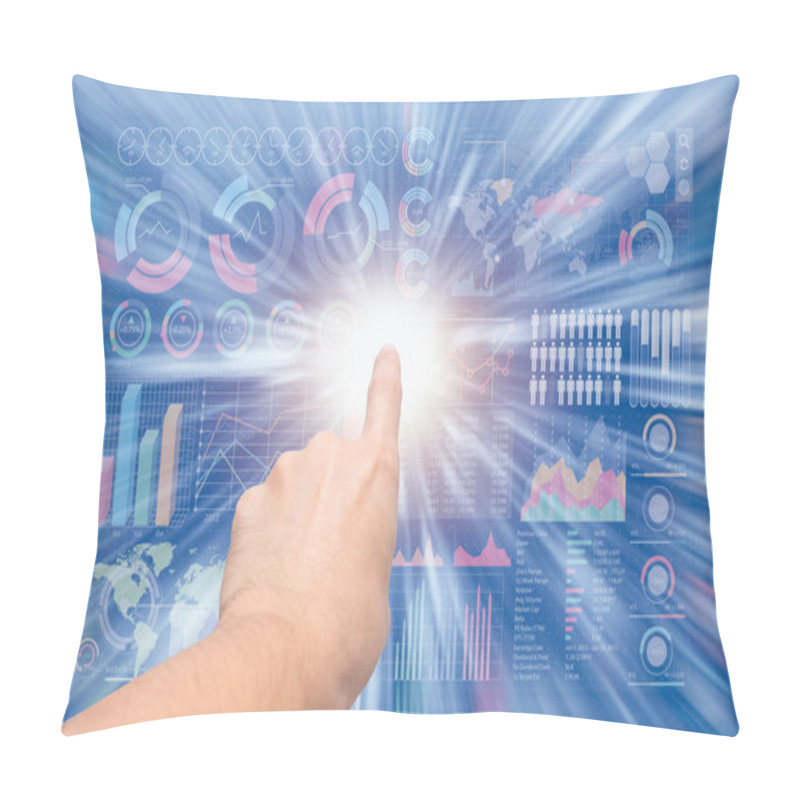 Personality  Insider Marketing Business Information Data At Finger Touch Concept Pillow Covers