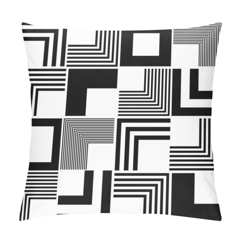 Personality  Seamless Square And Stripe Pattern Pillow Covers