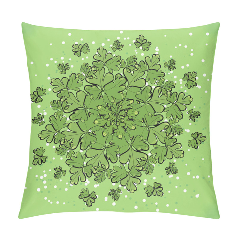 Personality  Symmetrical Geometric Circular Pattern Composition Of Plants. Pillow Covers