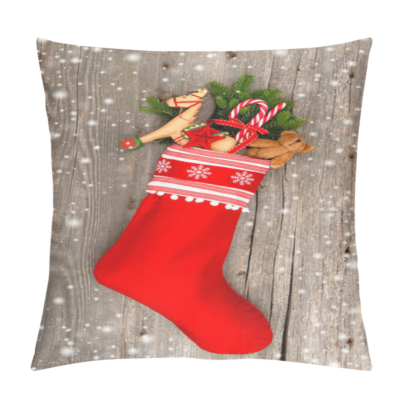 Personality  Christmas Stocking With Nostalgic Toys And Snowflakes Pillow Covers