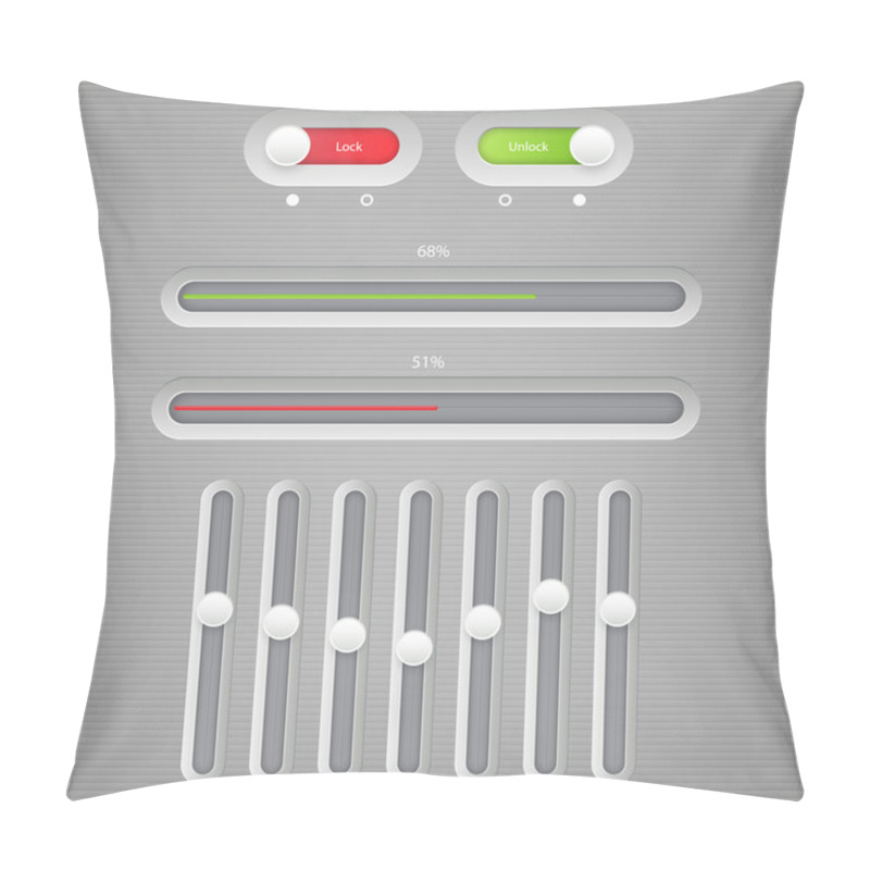 Personality  Multimedia Button Interface Vector Illustration  Pillow Covers