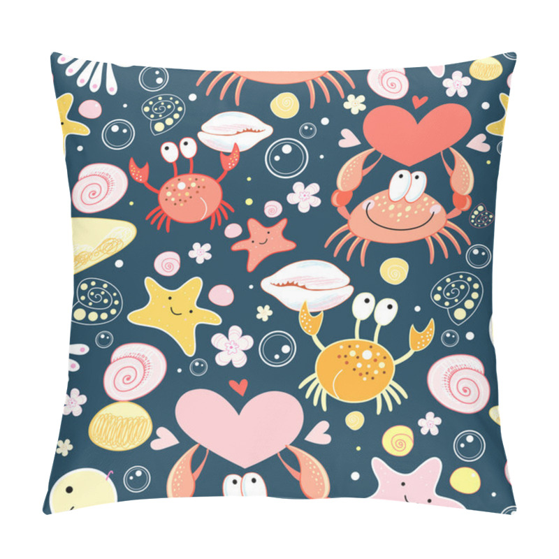 Personality  Pattern Of Crabs And Sea Stars Pillow Covers