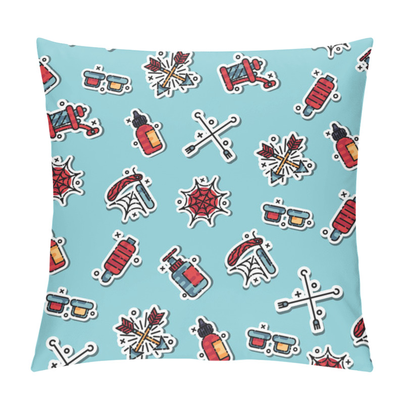 Personality  Tattoo Flat Icons Pattern Pillow Covers