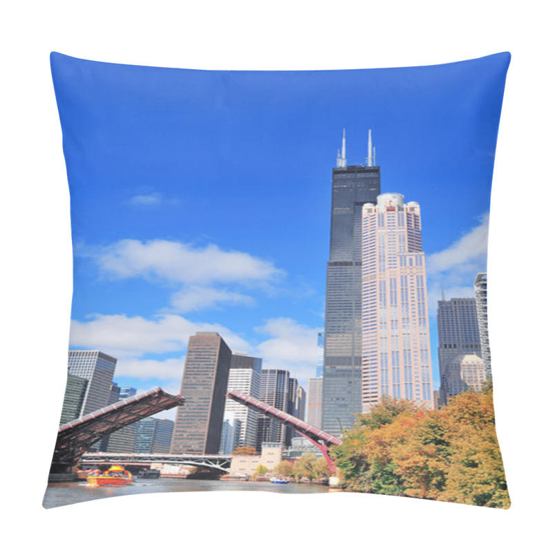 Personality  Chicago Downtown Skyline Pillow Covers