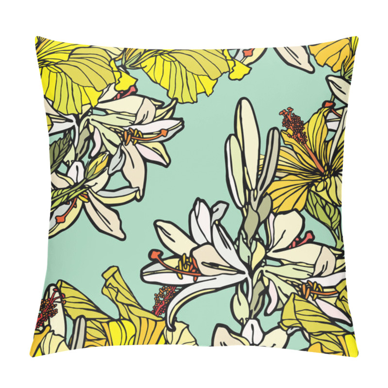 Personality  Elegance Seamless Pattern With Flowers Pillow Covers