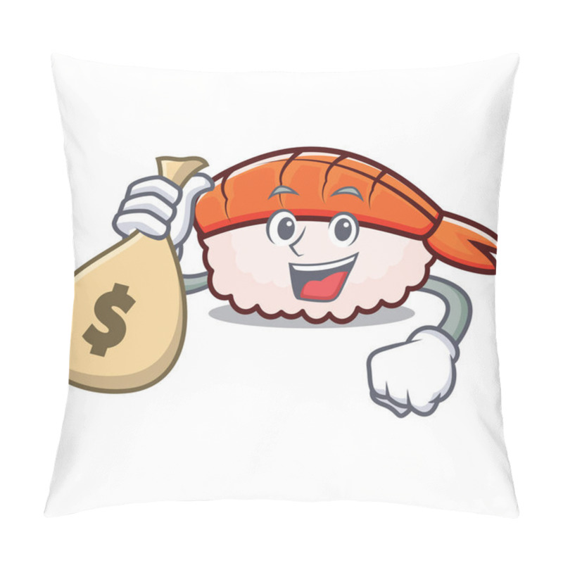 Personality  With Money Bag Ebi Sushi Character Cartoon Pillow Covers