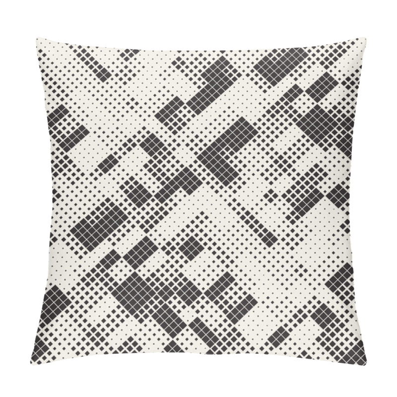 Personality  Modern Stylish Halftone Texture. Endless Abstract Background With Random Size Squares. Vector Seamless Chaotic Squares Pattern. Pillow Covers