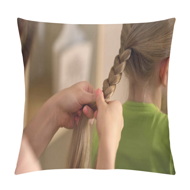 Personality  Woman From Hairdresser Braiding Little Girl, Pediculosis, Hair And Scalp Care Pillow Covers