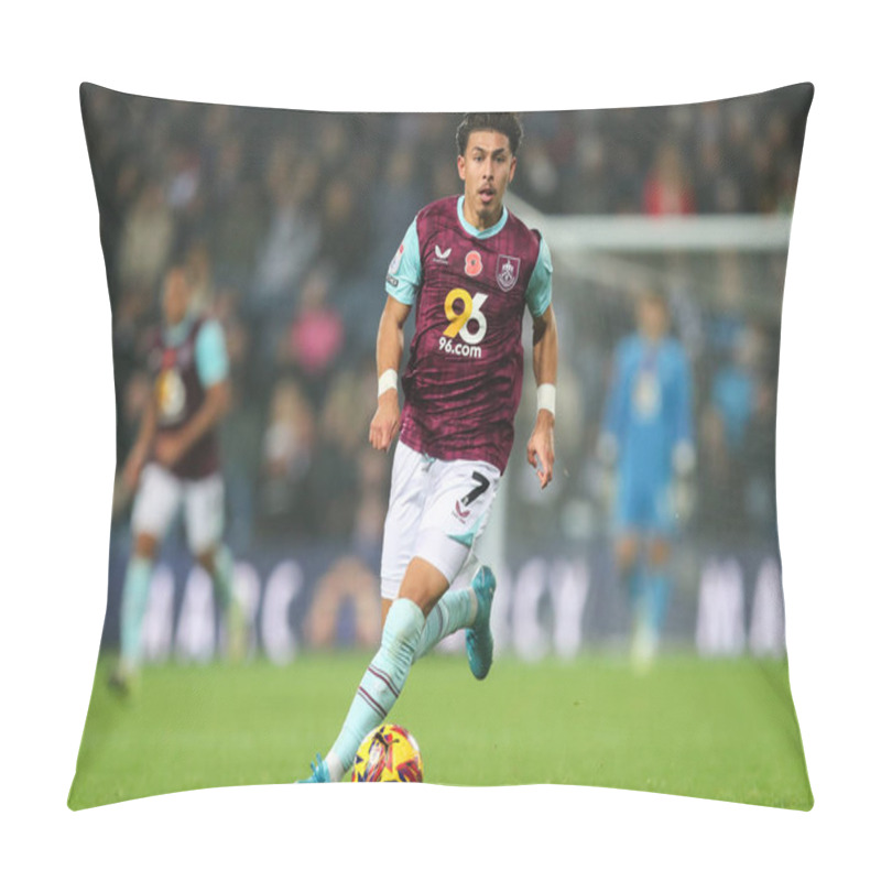 Personality  Jeremy Sarmiento Of Burnley Goes Forward With The Ball During The Sky Bet Championship Match West Bromwich Albion Vs Burnley At The Hawthorns, West Bromwich, United Kingdom, 7th November 2024 Pillow Covers