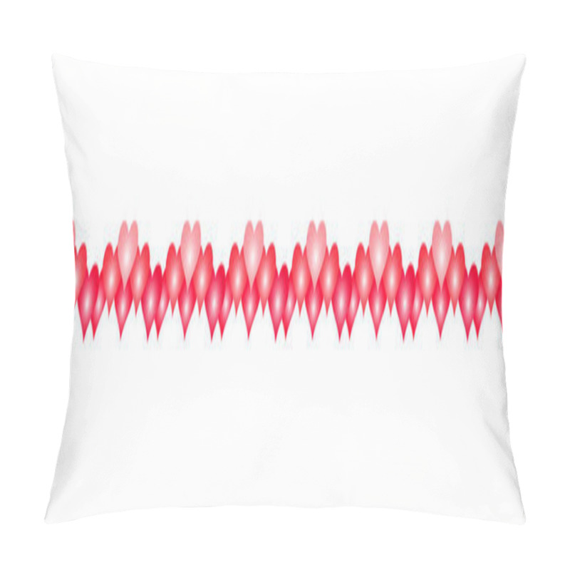 Personality  Valentines Day Horizontal Background Cute Red Hearts Seamless Border Pattern Pillow Covers