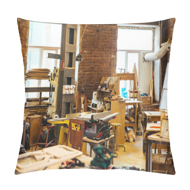 Personality  Workplace Of Cabinetmaker  In Workshop  Pillow Covers