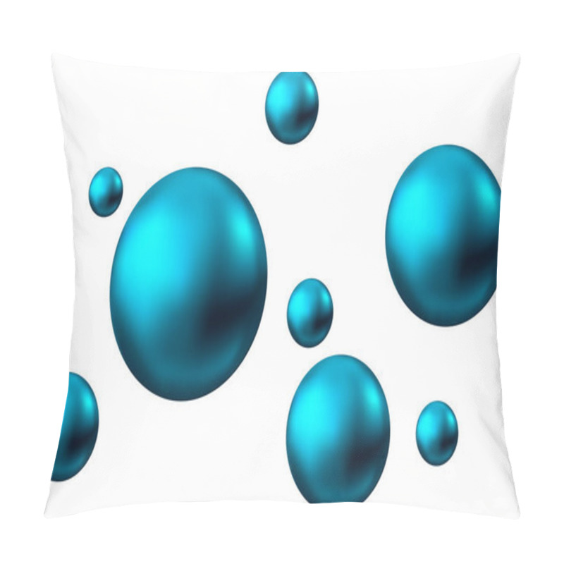 Personality  Sparkling Oxygen Or Water Blue  Bubbles On White  Background.  Pillow Covers