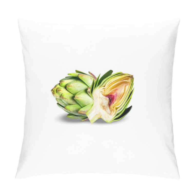 Personality  Globe Artichoke Or Cynara Cardunculus Fruits On Isolated White Background Pillow Covers