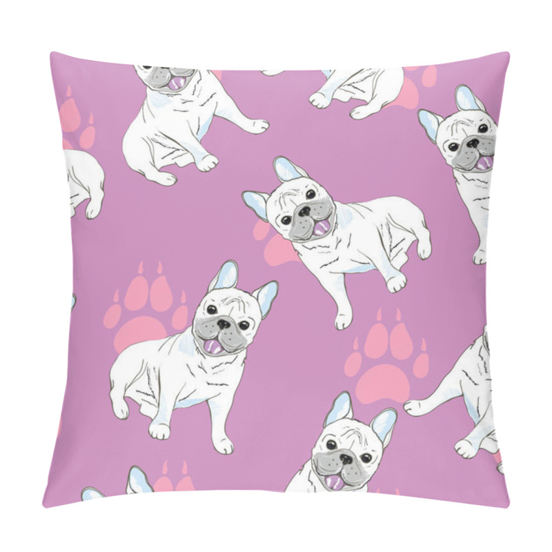 Personality  Bulldogs Seamless Pattern Pillow Covers